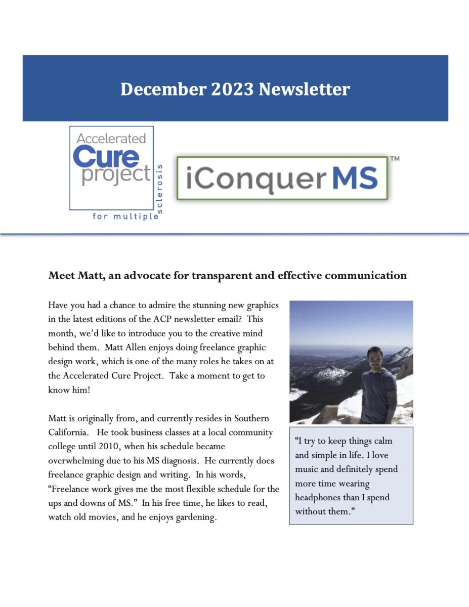 December 2023 Newsletter Front Page